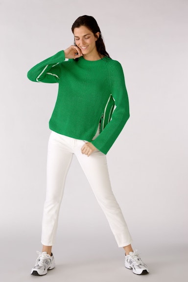 Bild 2 von RUBI Pullover mit Reißverschluss in green white | Oui