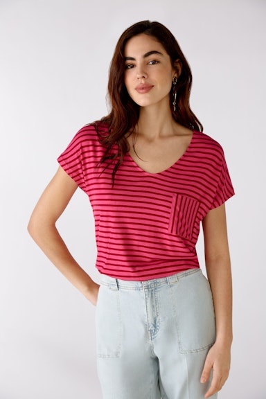 Bild 3 von T-shirt with breast pocket in pink rose | Oui