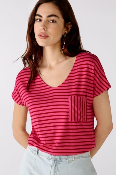 Bild 5 von T-shirt with breast pocket in pink rose | Oui