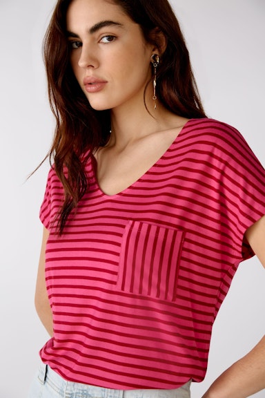 Bild 6 von T-Shirt mit Brusttasche in pink rose | Oui