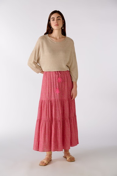 Bild 2 von Maxi skirt in minimal print in lt stone red | Oui