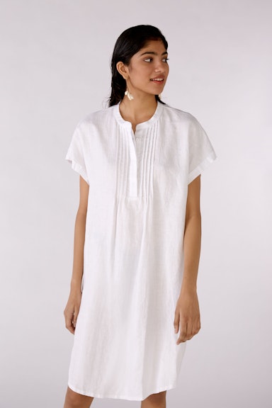 Linen dress with jersey patch