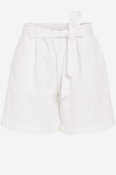 Linen shorts with tie belt