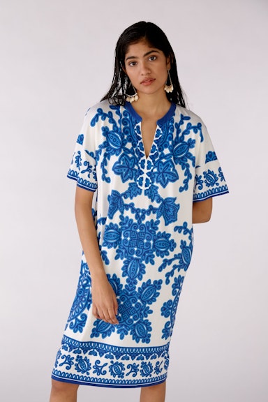 Bild 3 von Kleid im Ornament Druck in white blue | Oui