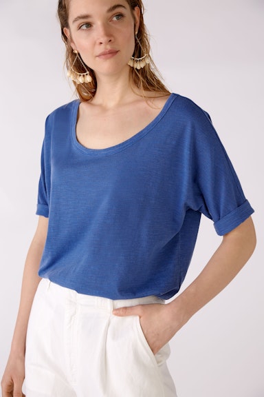 Bild 1 von T-shirt in washed out look in mazarine blue | Oui