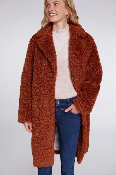 Bild 5 von Teddy coat oversize look in dark orange | Oui