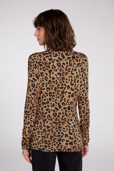 Bild 3 von Long-sleeved shirt with leopard print in camel black | Oui