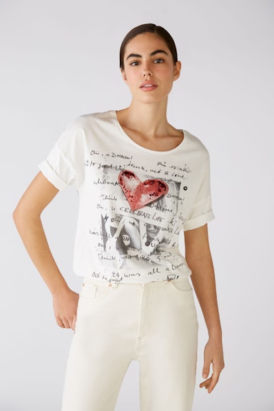 Bild 2 von T-shirt  with ornamental stones in cloud dancer | Oui