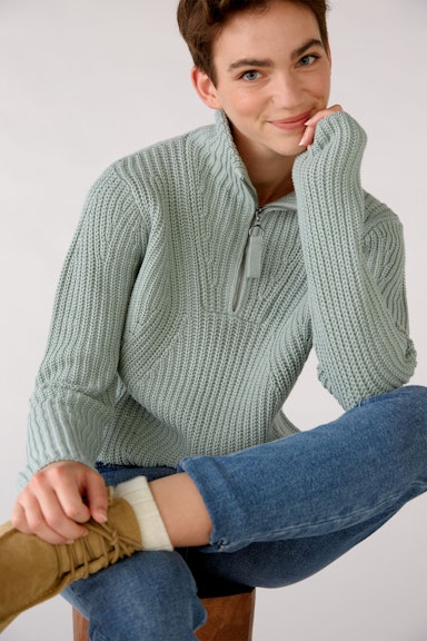 Pullover mit Zip-Kragen