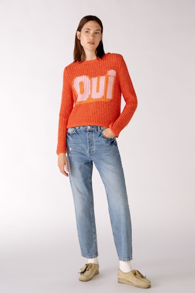 Knitted jumper with Oui logo