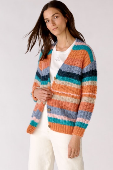 Cardigan with multicolour stripes