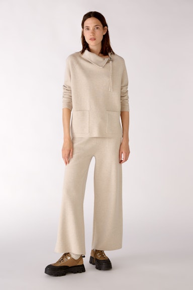 Knitted trousers with straight leg