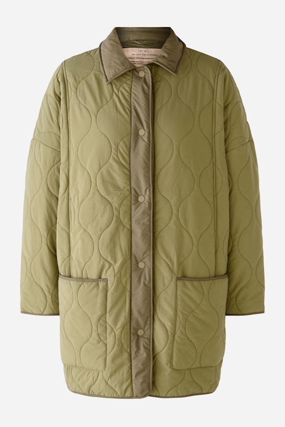 Quilted coat at knee length