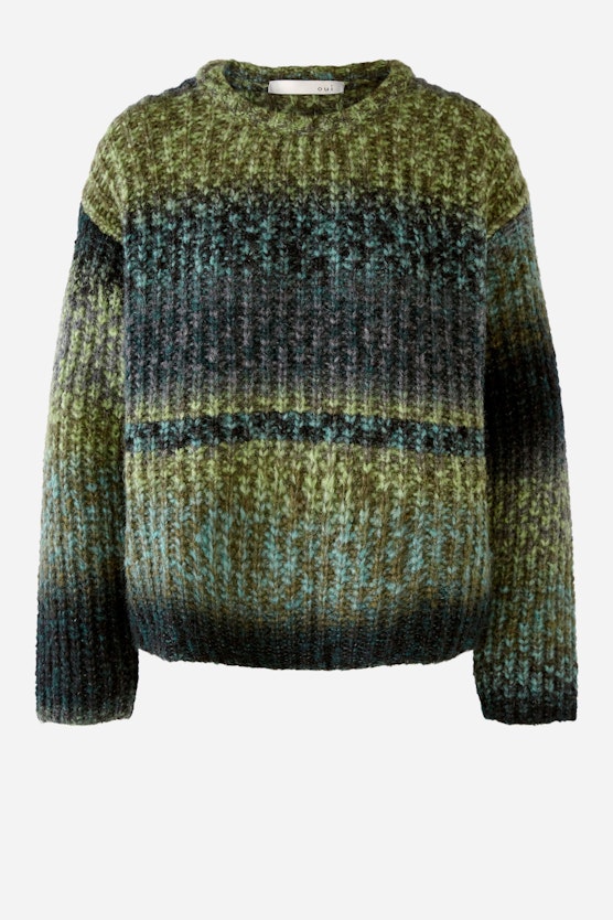 Knitted jumper with colour gradient