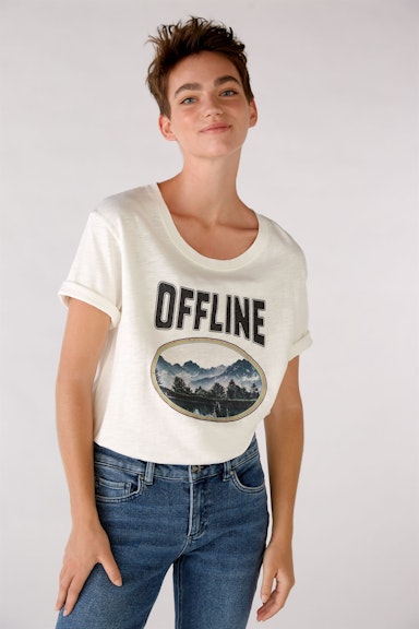 T-Shirt mit "Offline" Druck