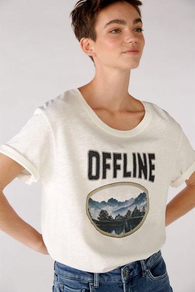 T-Shirt mit "Offline" Druck