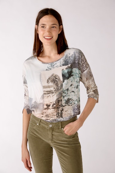 Bild 3 von Blouse shirt with print in lt camel green | Oui