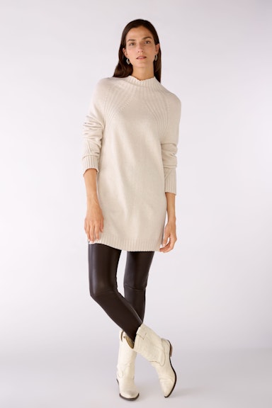 Bild 2 von Knitted jumper  with stand-up collar in light beige mel | Oui