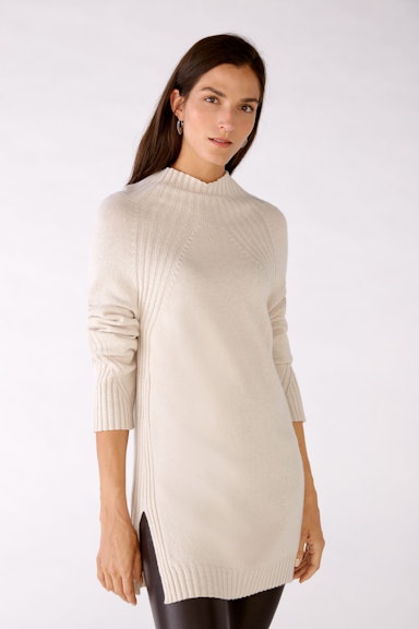 Bild 3 von Knitted jumper  with stand-up collar in light beige mel | Oui
