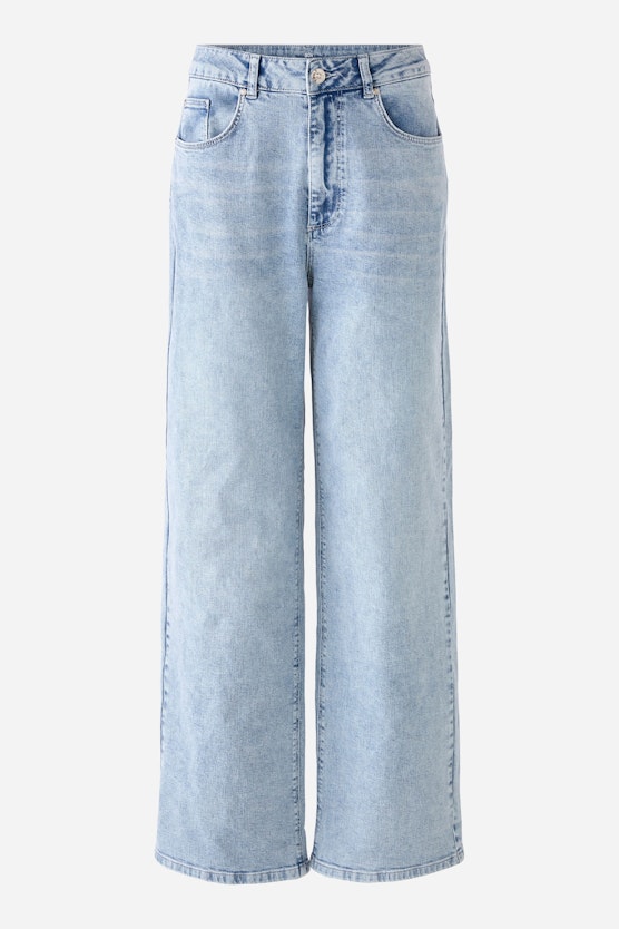 Denim trousers with flared leg
