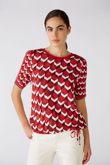 Bild 3 von T-shirt in geometric print in red white | Oui