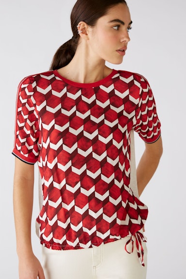 Bild 5 von T-shirt in geometric print in red white | Oui