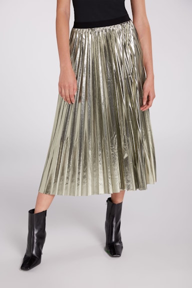 Bild 3 von Pleated skirt with elastic waistband in old gold | Oui