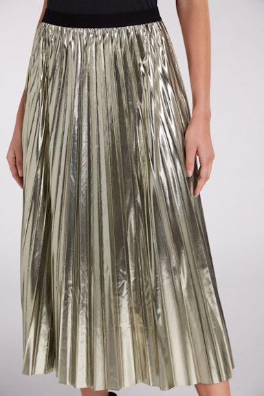 Bild 5 von Pleated skirt with elastic waistband in old gold | Oui