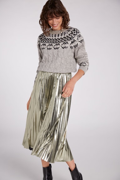Bild 6 von Pleated skirt with elastic waistband in old gold | Oui