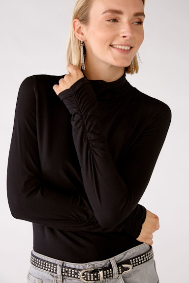 Bild 1 von Long-sleeved shirt with turtleneck in black | Oui
