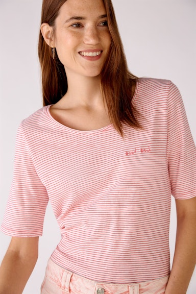 Bild 4 von T-Shirt mit Streifen in white red | Oui