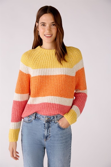 Bild 2 von Knitted jumper in cotton blend in red yellow | Oui