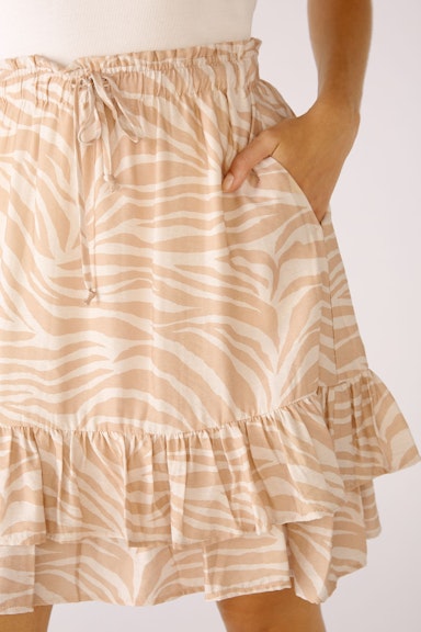 Bild 5 von Flounce skirt in all-over print in rose camel | Oui