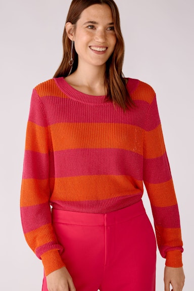 Bild 4 von Strickpullover mit Streifen in pink orange | Oui