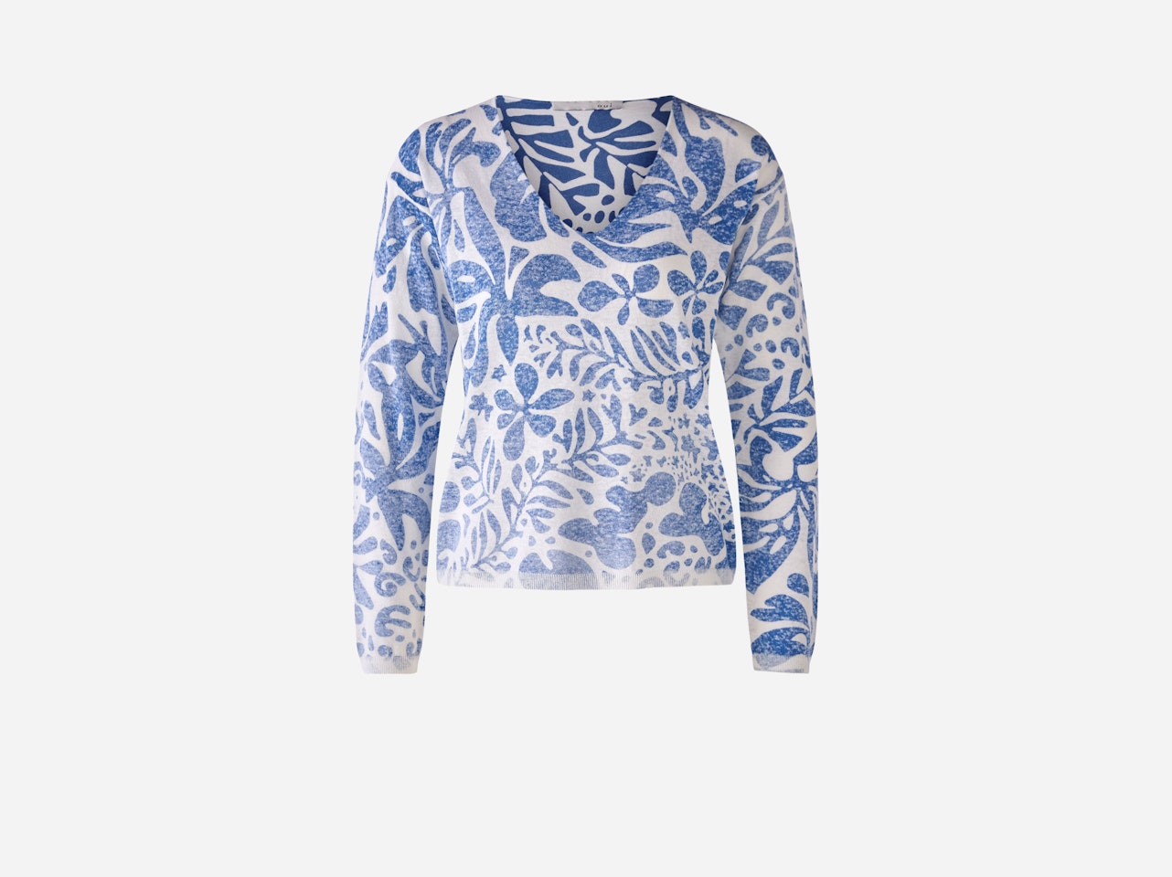 Bild 7 von Knitted jumper linen-cotton blend in white blue | Oui