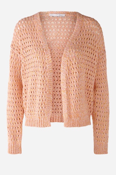 Bild 6 von Cardigan in cotton yarn with a moulinised look in rose orange | Oui