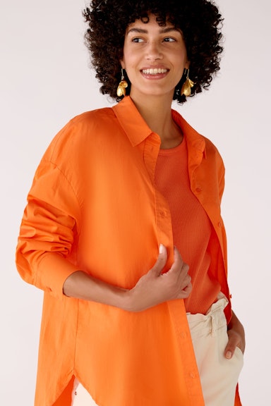 Bild 5 von Shirt blouse in cotton stretch quality in vermillion orange | Oui