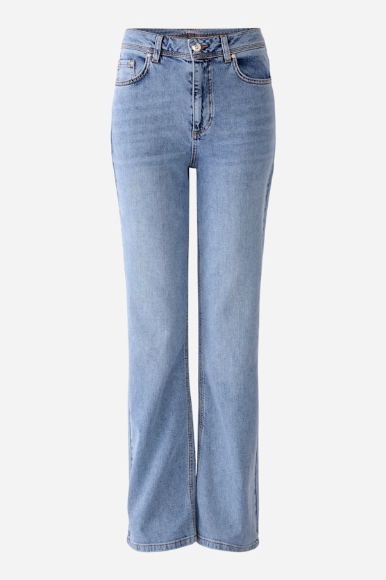Jeans Straight high-Waist in Denim-Mischung