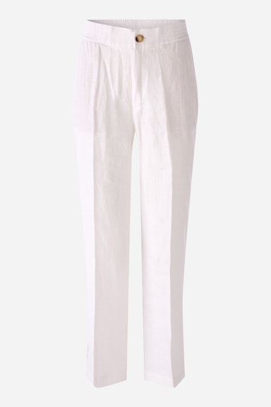 Bild 6 von Linen trousers shortened length in optic white | Oui