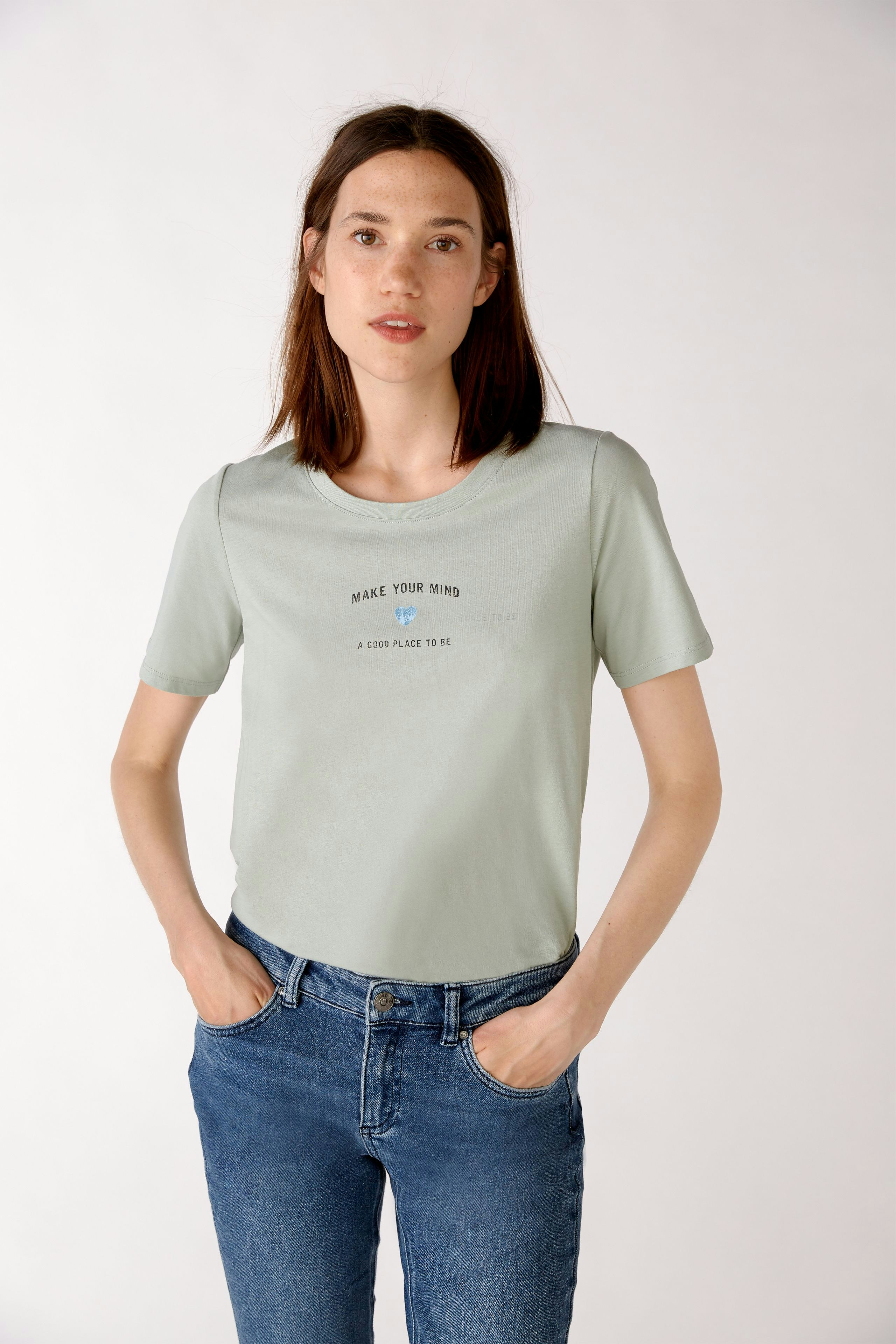Oui Netzshirt creme Casual-Look Mode Shirts Netzshirts 
