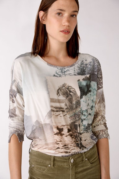 Bild 1 von Blouse shirt with print in lt camel green | Oui