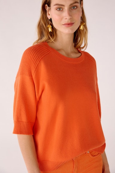 Bild 6 von Knitted jumper in cotton blend in vermillion orange | Oui
