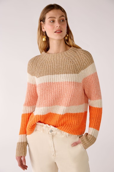 Bild 2 von Knitted jumper in cotton blend in orange camel | Oui