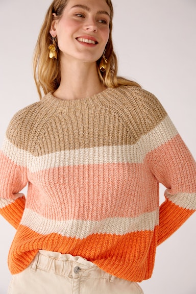 Bild 5 von Knitted jumper in cotton blend in orange camel | Oui