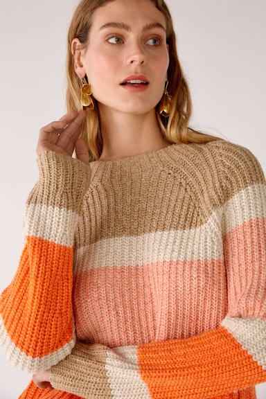 Bild 6 von Knitted jumper in cotton blend in orange camel | Oui