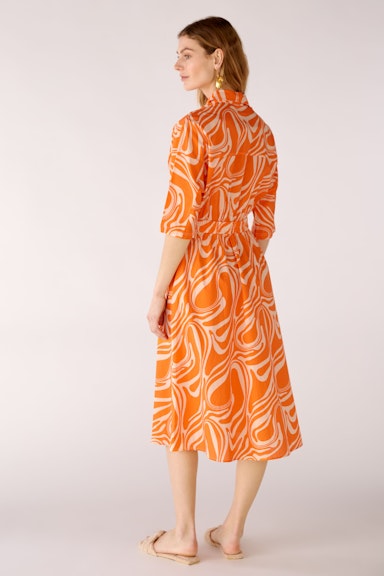 Bild 3 von Hemdblusenkleid in reiner Baumwolle in dk orange white | Oui
