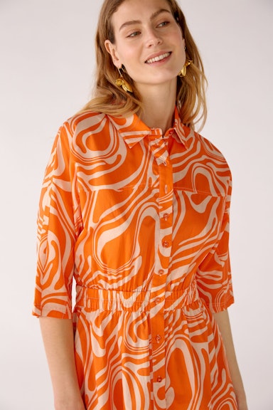 Bild 5 von Hemdblusenkleid in reiner Baumwolle in dk orange white | Oui