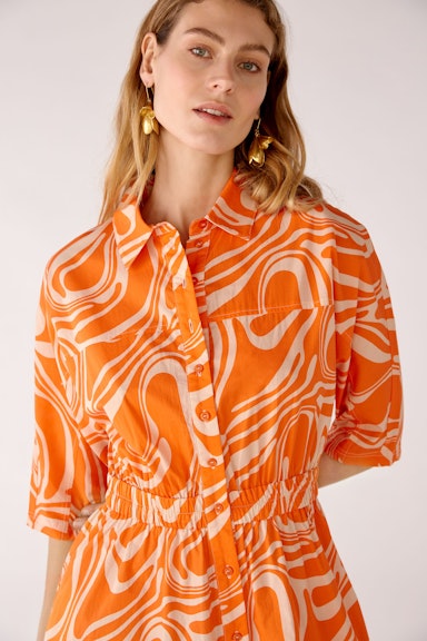 Bild 6 von Hemdblusenkleid in reiner Baumwolle in dk orange white | Oui