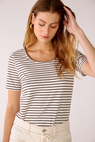 Bild 5 von T-Shirt elastische Baumwolle in white brown | Oui