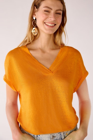 Bild 5 von T-shirt 100% linen in flame orange | Oui